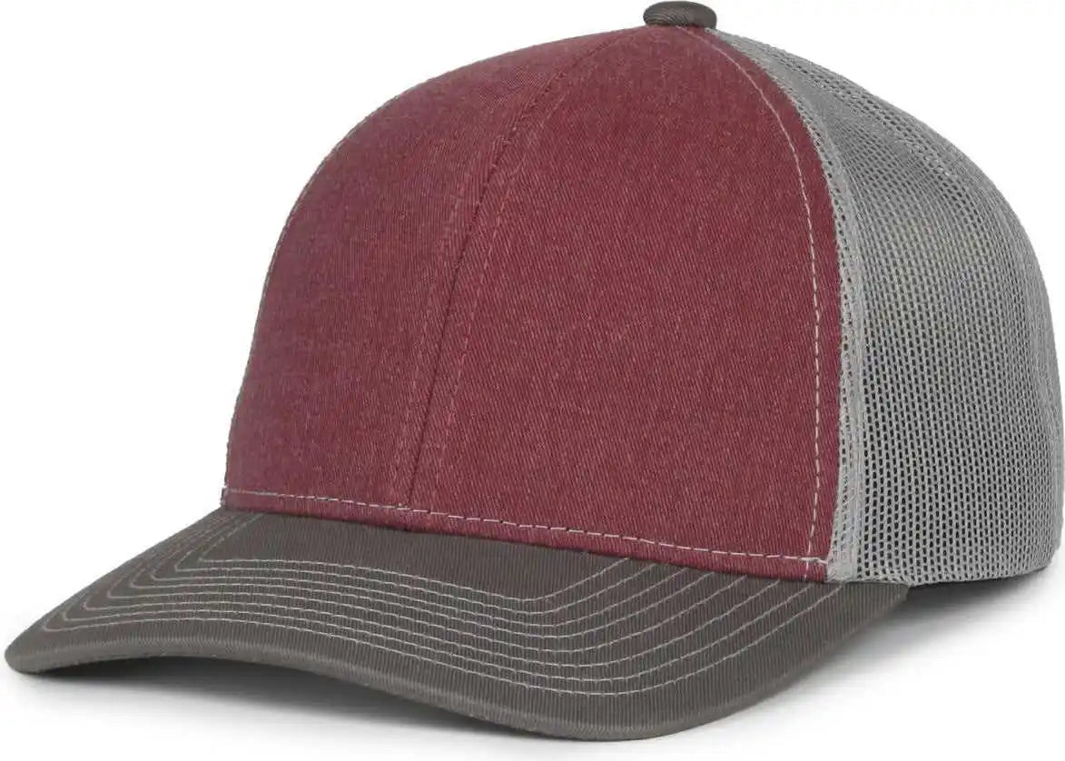 Oc Sports Pdt20m Pigment Dyed Twill Mesh Back Cap - Cardinal Light Gray Charcoal - Dark / Osfm