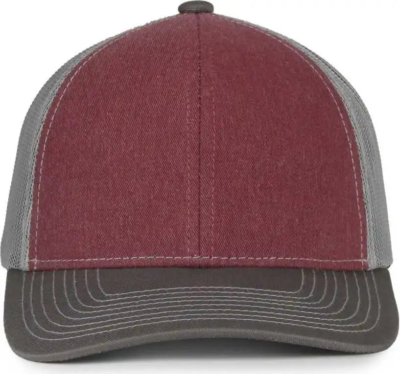 Oc Sports Pdt20m Pigment Dyed Twill Mesh Back Cap - Cardinal Light Gray Charcoal - Dark / Osfm