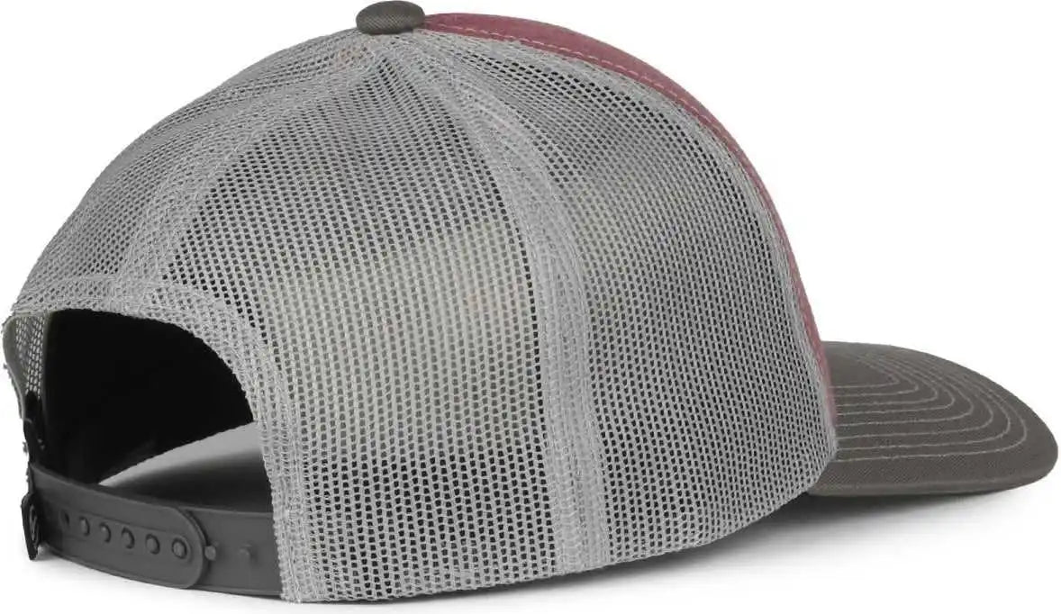 Oc Sports Pdt20m Pigment Dyed Twill Mesh Back Cap - Cardinal Light Gray Charcoal - Dark / Osfm