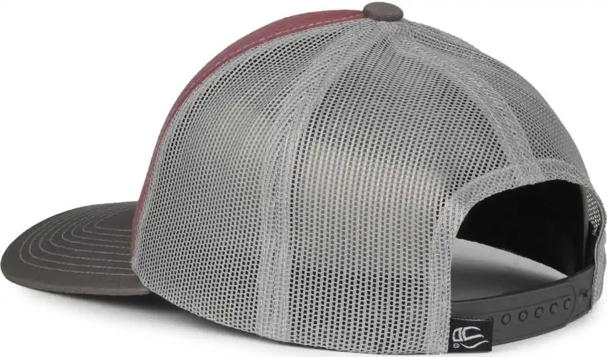 Oc Sports Pdt20m Pigment Dyed Twill Mesh Back Cap - Cardinal Light Gray Charcoal - Dark / Osfm