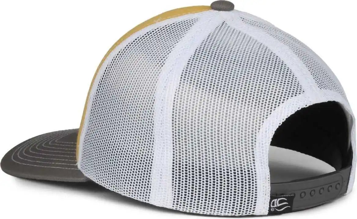 Oc Sports Pdt20m Pigment Dyed Twill Mesh Back Cap - Gold White Charcoal - Dark Gray / Osfm