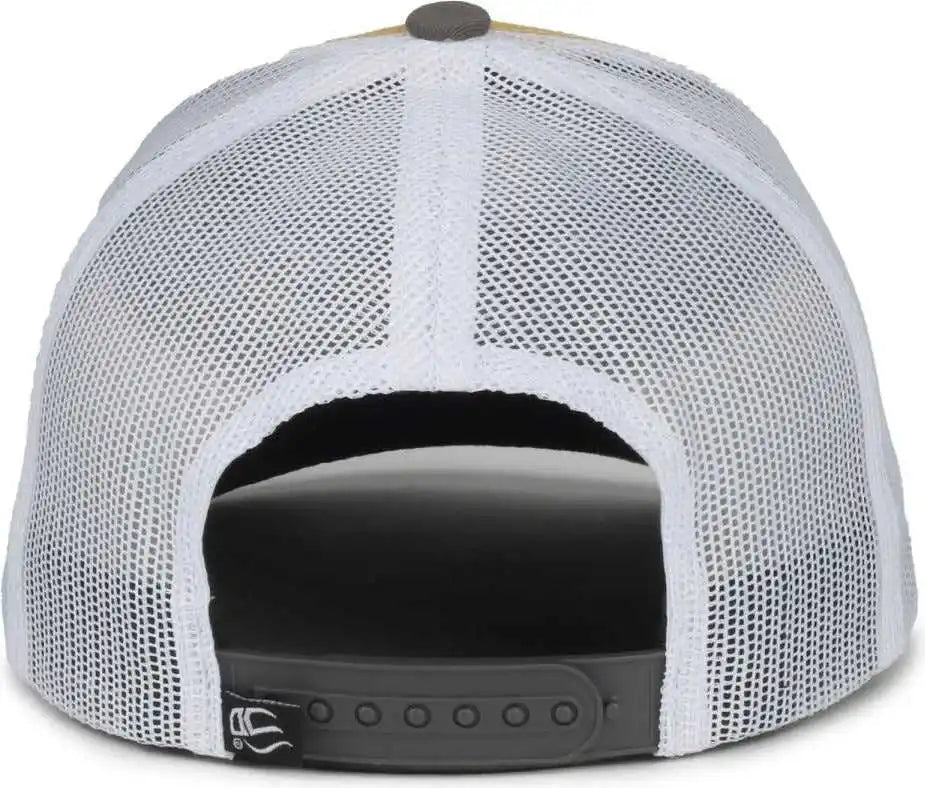 Oc Sports Pdt20m Pigment Dyed Twill Mesh Back Cap - Gold White Charcoal - Dark Gray / Osfm