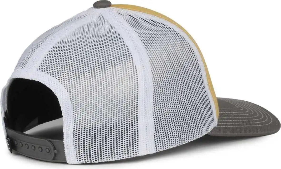 Oc Sports Pdt20m Pigment Dyed Twill Mesh Back Cap - Gold White Charcoal - Dark Gray / Osfm