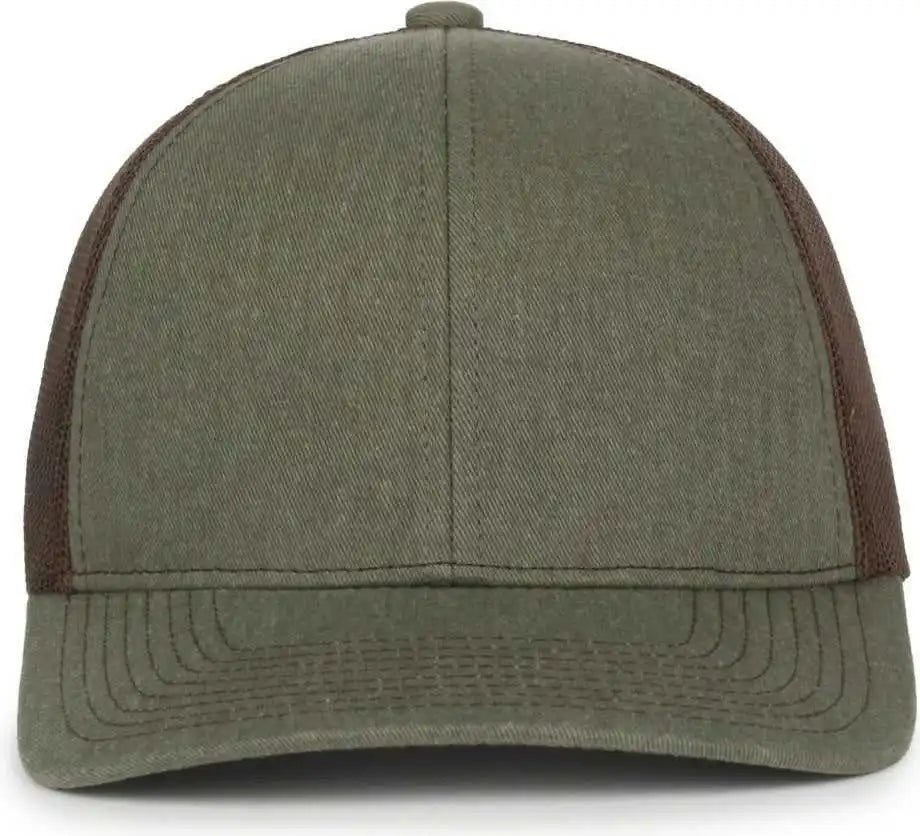 Oc Sports Pdt20m Pigment Dyed Twill Mesh Back Cap - Olive Brown - Osfm