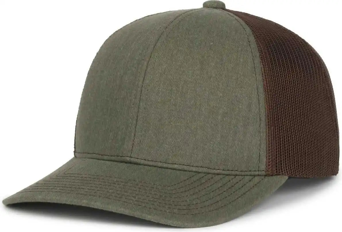 Oc Sports Pdt20m Pigment Dyed Twill Mesh Back Cap - Olive Brown - Osfm