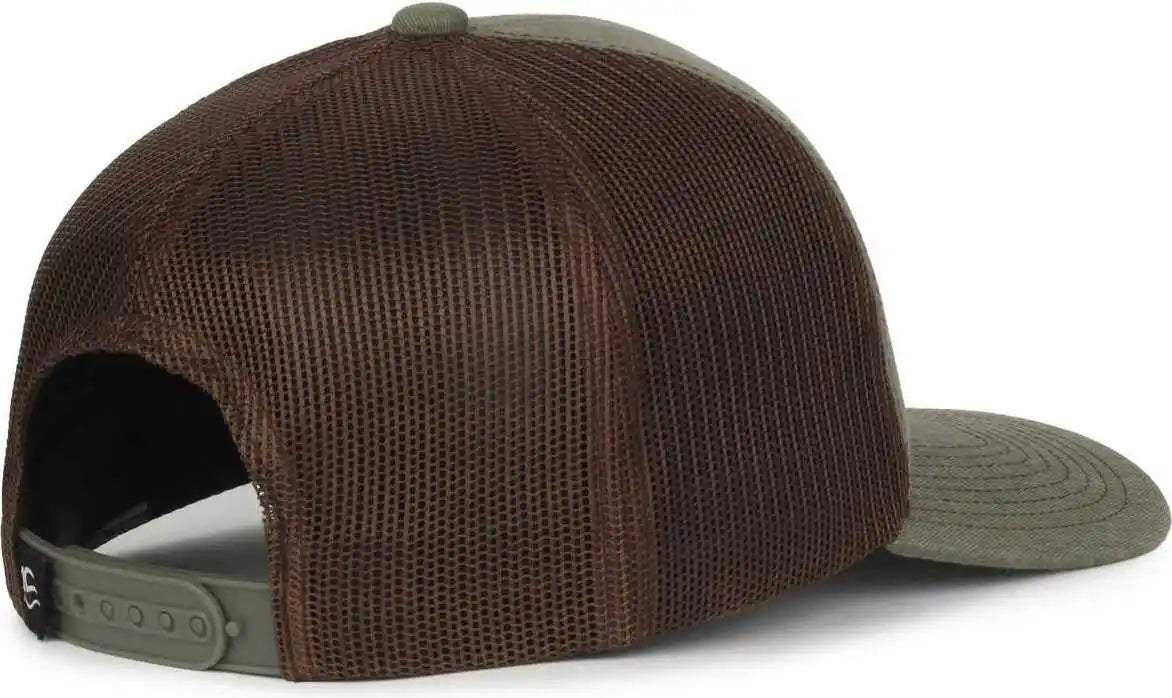 Oc Sports Pdt20m Pigment Dyed Twill Mesh Back Cap - Olive Brown - Osfm