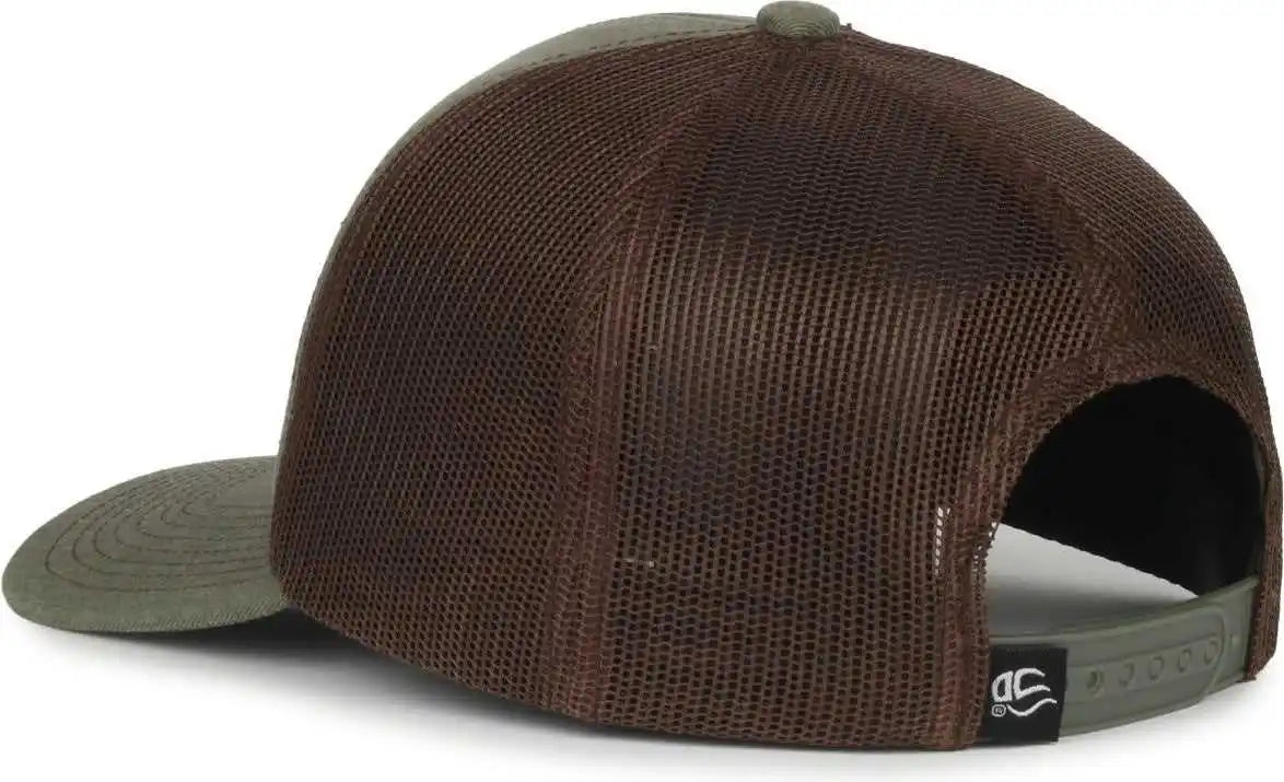 Oc Sports Pdt20m Pigment Dyed Twill Mesh Back Cap - Olive Brown - Osfm