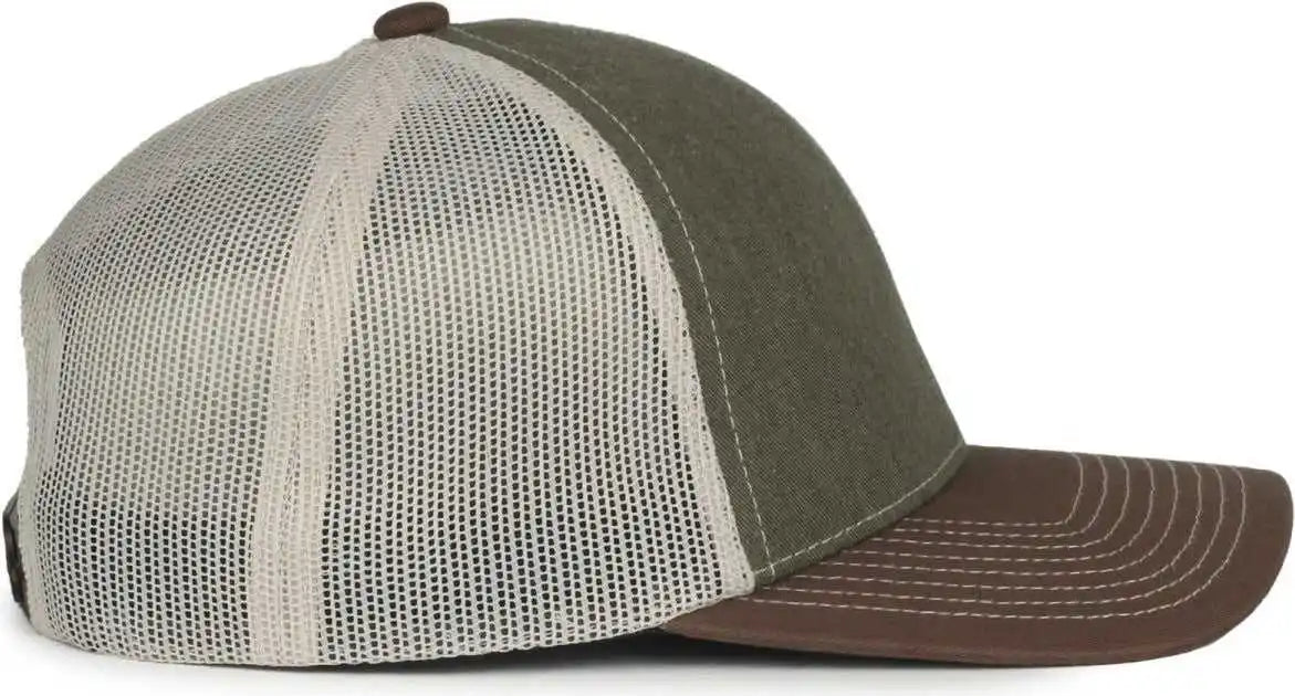 Oc Sports Pdt20m Pigment Dyed Twill Mesh Back Cap - Olive Putty Brown - Osfm
