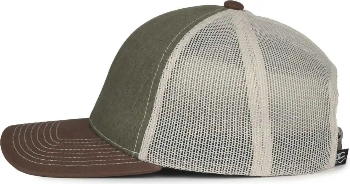 Oc Sports Pdt20m Pigment Dyed Twill Mesh Back Cap - Olive Putty Brown - Osfm