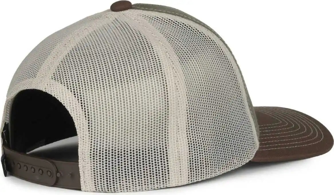 Oc Sports Pdt20m Pigment Dyed Twill Mesh Back Cap - Olive Putty Brown - Osfm