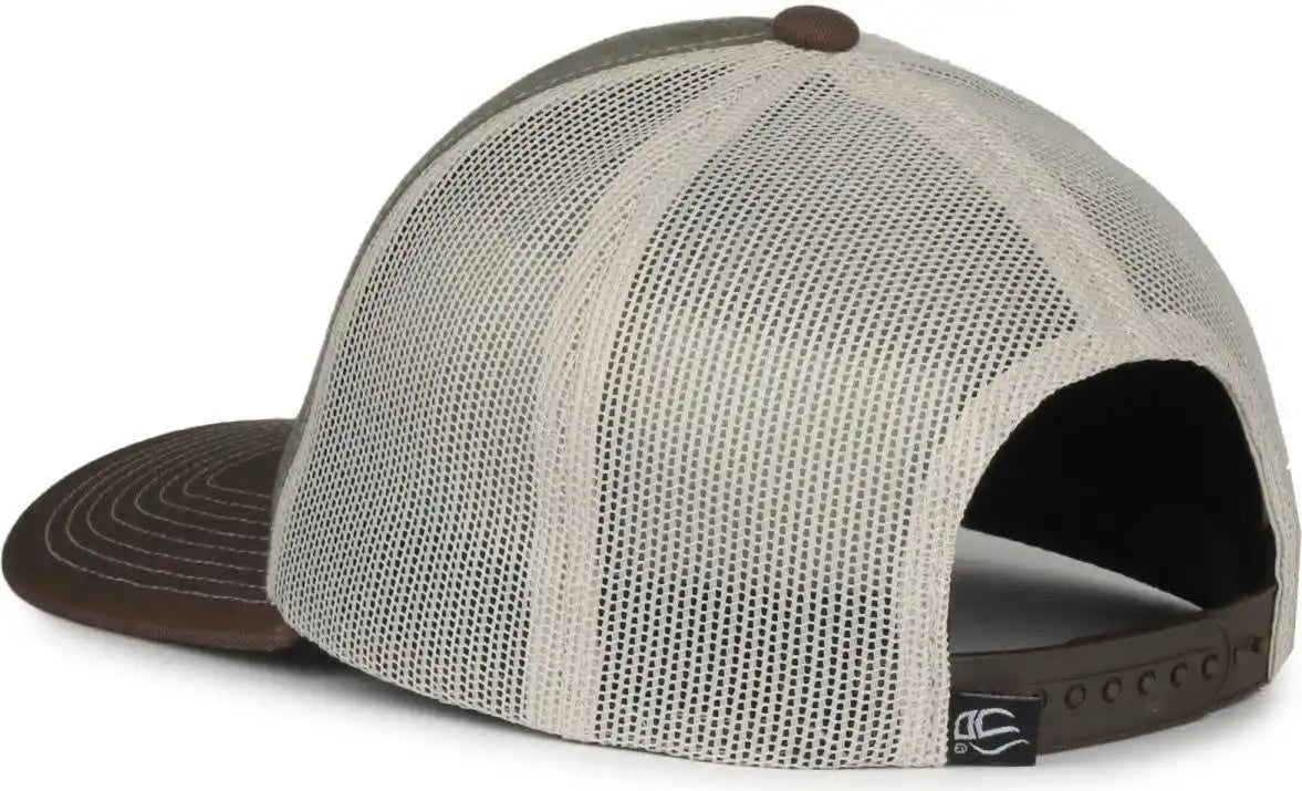 Oc Sports Pdt20m Pigment Dyed Twill Mesh Back Cap - Olive Putty Brown - Osfm