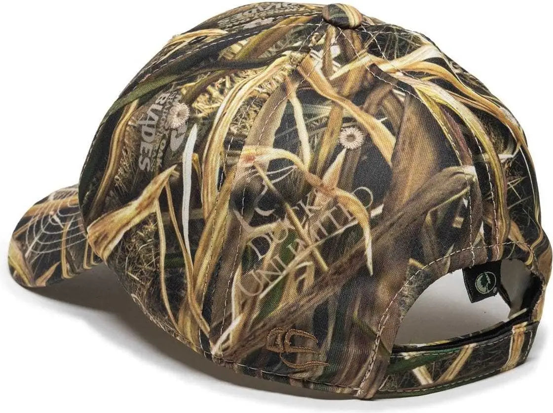 Oc Sports Pfc-100 Adjustable Cap - Mossy Oak Shadow Grass Blades Ducks Unlimited Edition - 6 7/8’’ - 7 1/2’’