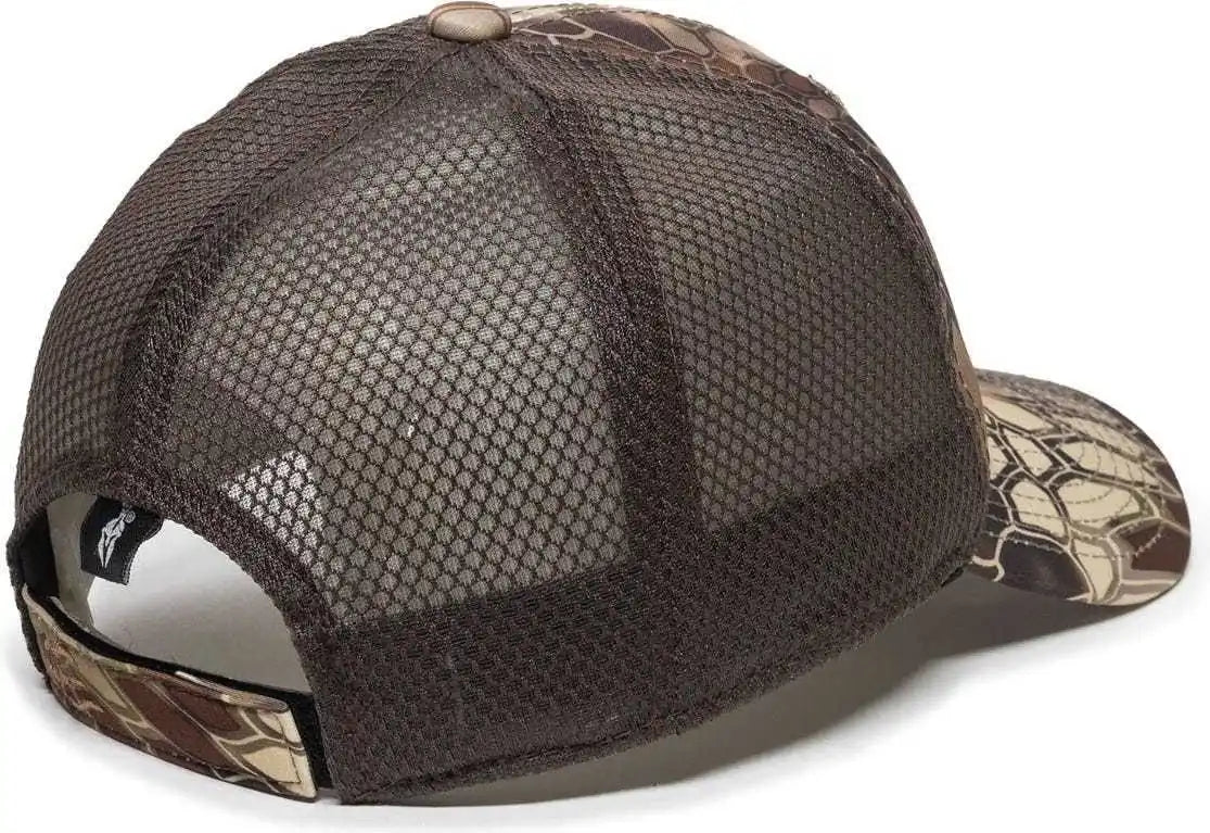 Oc Sports Pfc 150m Adjustable Mesh Back Cap Kryptek Highlander Brown / 6 7/8’’ 7 1/2’’