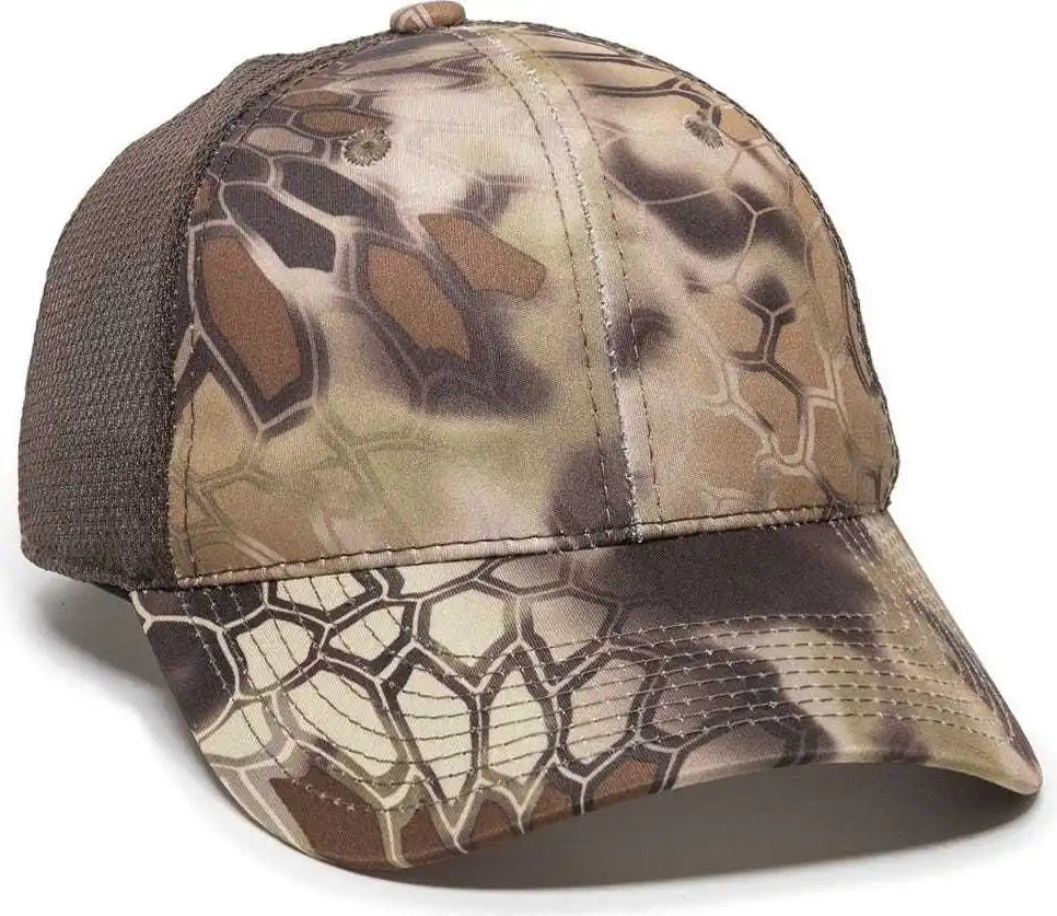 Oc Sports Pfc 150m Adjustable Mesh Back Cap Kryptek Highlander Brown / 6 7/8’’ 7 1/2’’