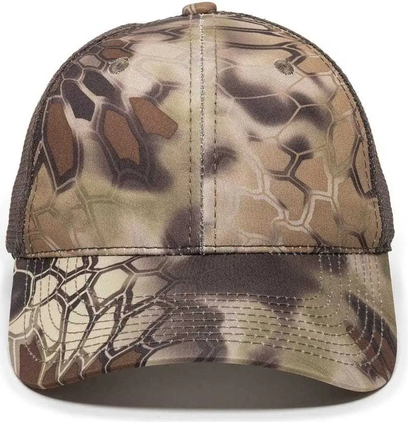 Oc Sports Pfc-150m Adjustable Mesh Back Cap - Kryptek Highlander Brown - 6 7/8’’ - 7 1/2’’