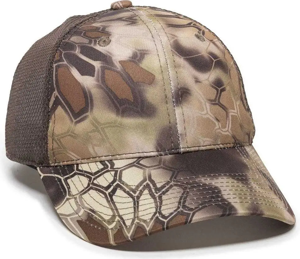 Oc Sports Pfc-150m Adjustable Mesh Back Cap - Kryptek Highlander Brown - 6 7/8’’ - 7 1/2’’