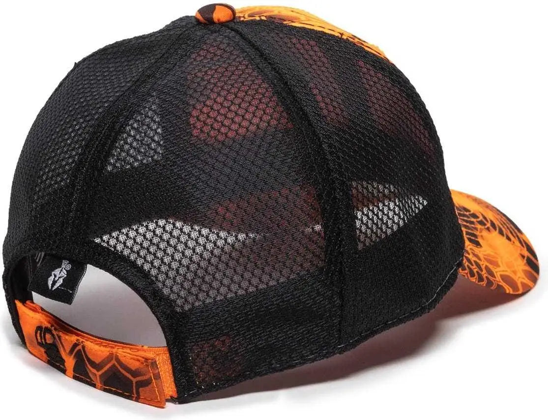 Oc Sports Pfc-150m Adjustable Mesh Back Cap - Kryptek Inferno Black - 6 7/8’’ - 7 1/2’’