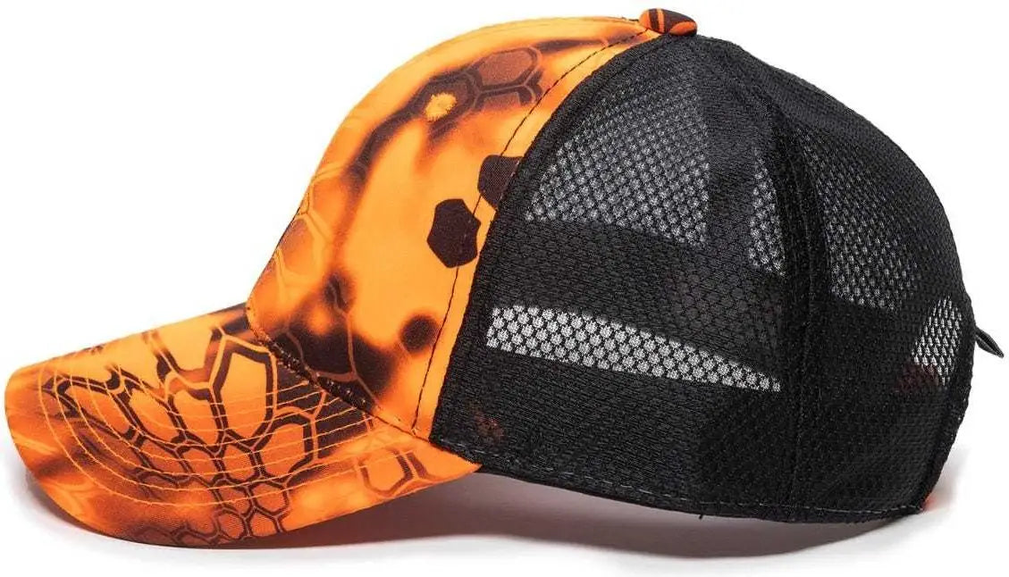 Oc Sports Pfc-150m Adjustable Mesh Back Cap - Kryptek Inferno Black - 6 7/8’’ - 7 1/2’’