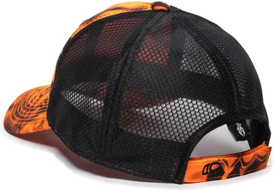 Oc Sports Pfc-150m Adjustable Mesh Back Cap - Kryptek Inferno Black - 6 7/8’’ - 7 1/2’’