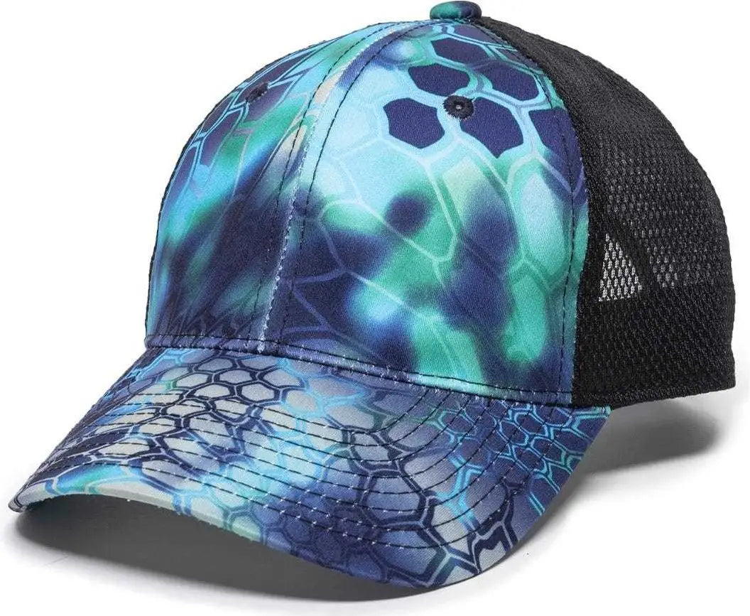 Oc Sports Pfc-150m Adjustable Mesh Back Cap - Kryptek Pontus Black - 6 7/8’’ - 7 1/2’’