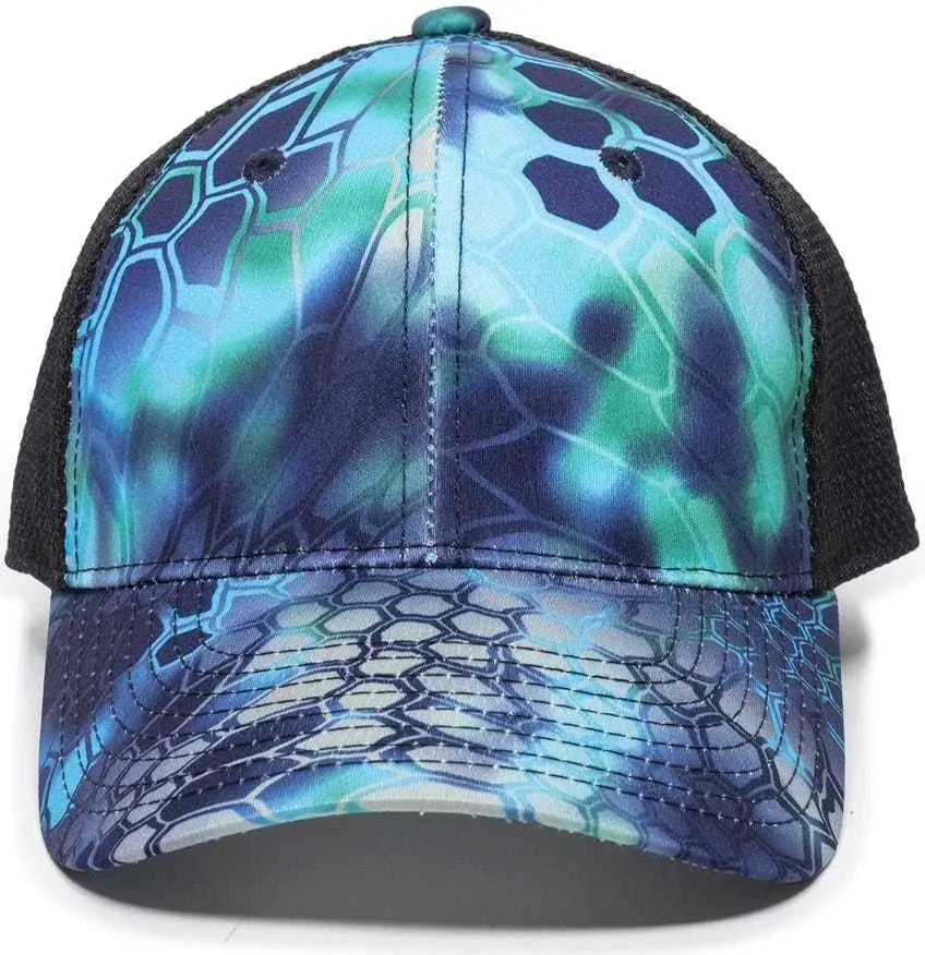 Oc Sports Pfc-150m Adjustable Mesh Back Cap - Kryptek Pontus Black - 6 7/8’’ - 7 1/2’’