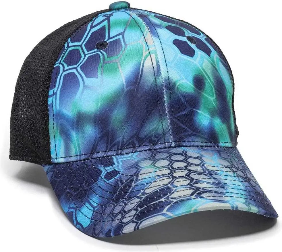 Oc Sports Pfc-150m Adjustable Mesh Back Cap - Kryptek Pontus Black - 6 7/8’’ - 7 1/2’’