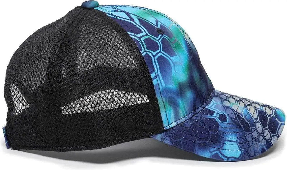 Oc Sports Pfc-150m Adjustable Mesh Back Cap - Kryptek Pontus Black - 6 7/8’’ - 7 1/2’’