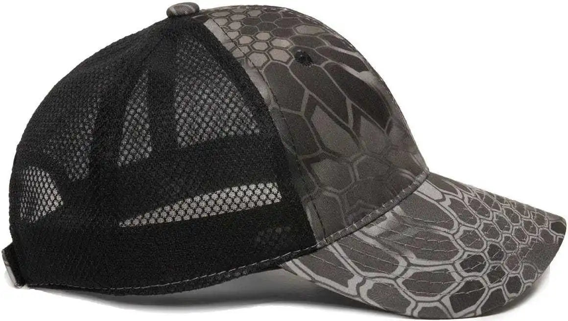 Oc Sports Pfc-150m Adjustable Mesh Back Cap - Kryptek Raid Black - 6 7/8’’ - 7 1/2’’
