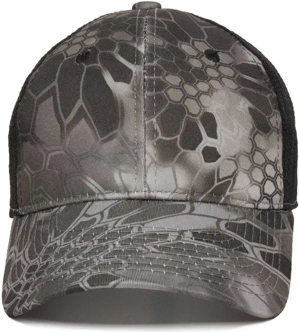 Oc Sports Pfc-150m Adjustable Mesh Back Cap - Kryptek Raid Black - 6 7/8’’ - 7 1/2’’