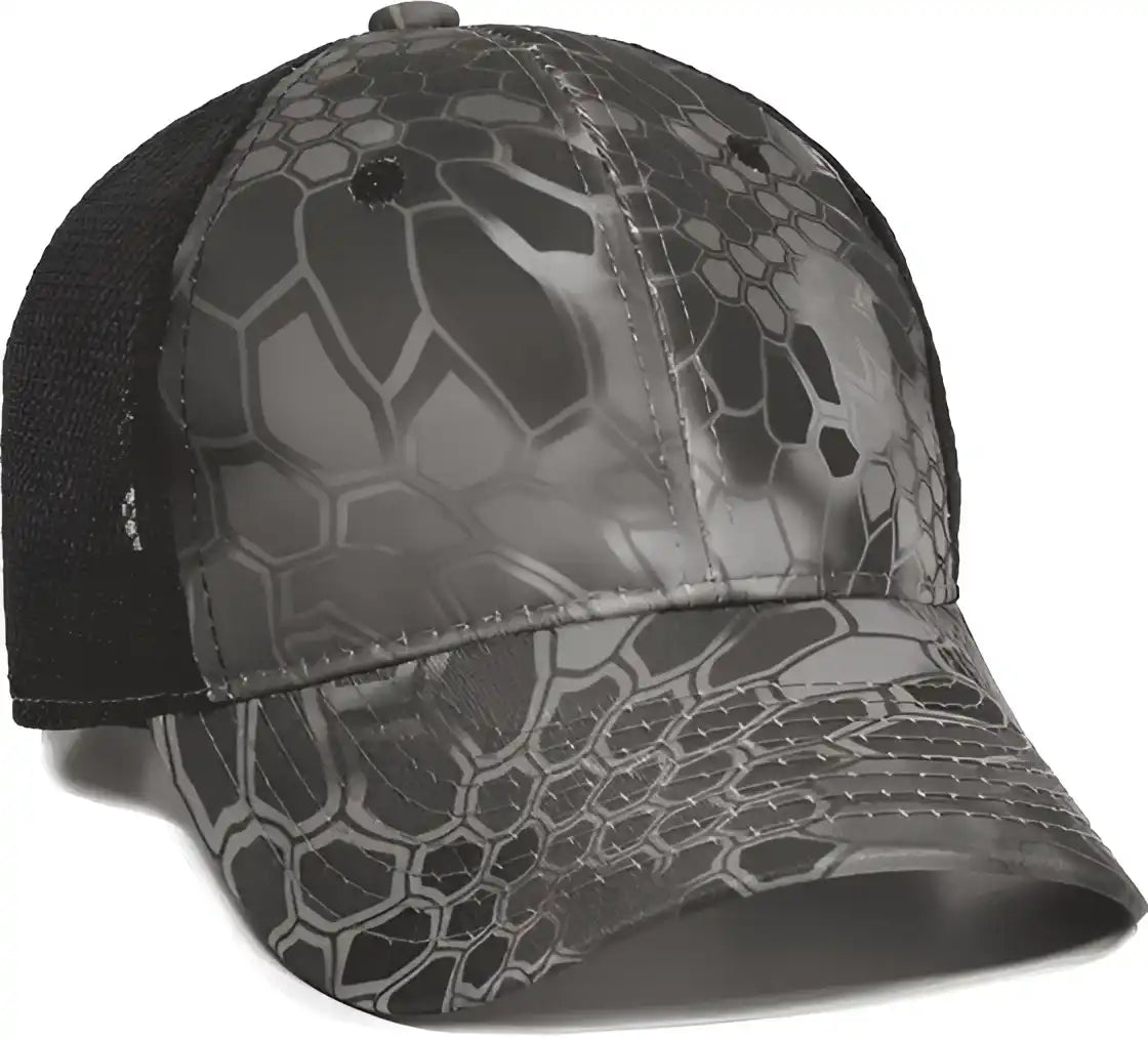 Oc Sports Pfc-150m Adjustable Mesh Back Cap - Kryptek Raid Black - 6 7/8’’ - 7 1/2’’