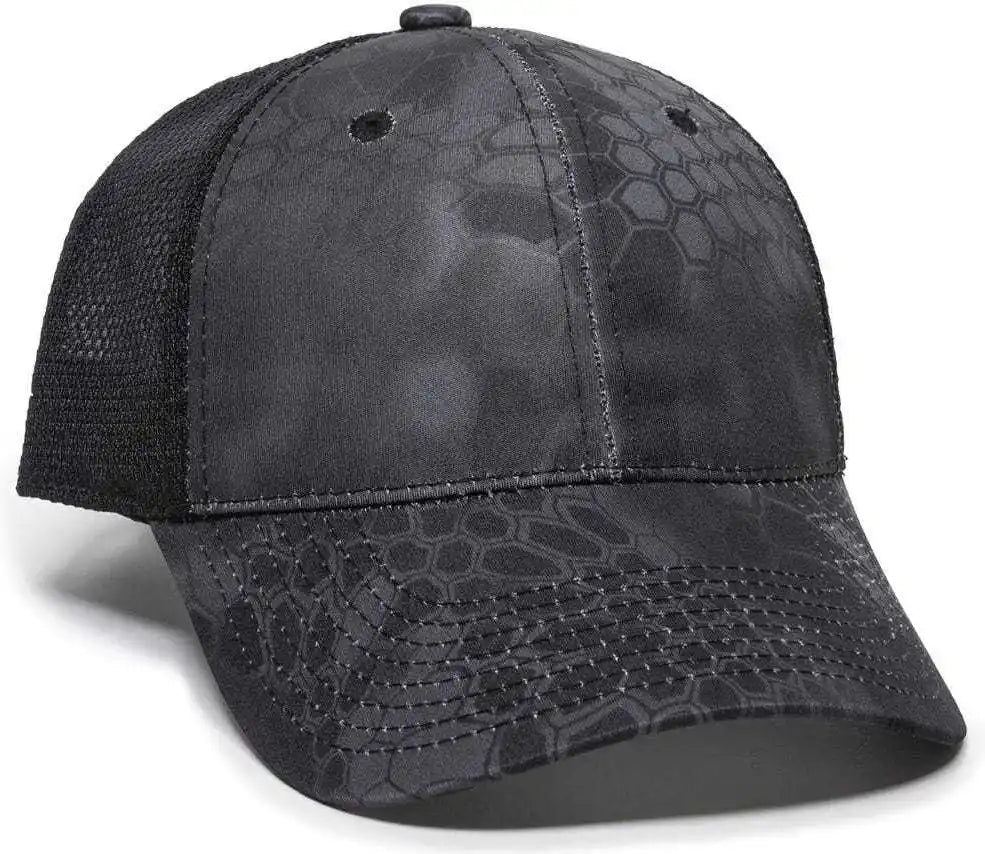 Oc Sports Pfc-150m Adjustable Mesh Back Cap - Kryptek Typhon Black - 6 7/8’’ - 7 1/2’’