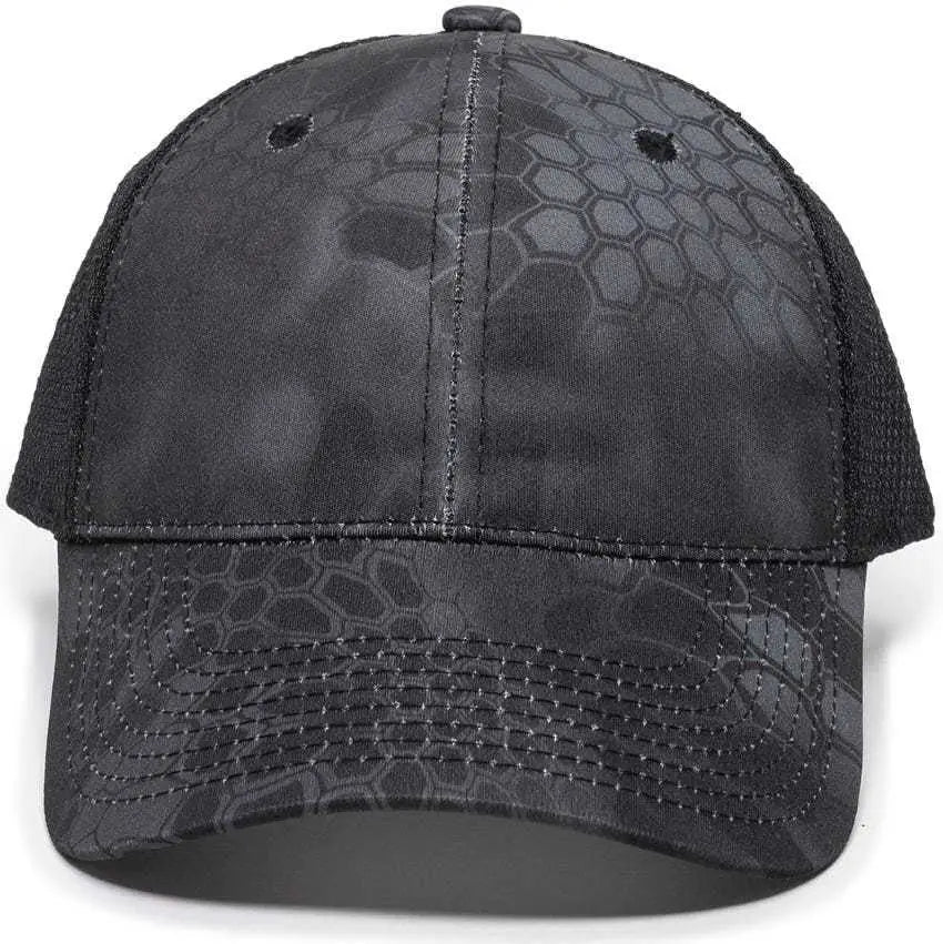 Oc Sports Pfc-150m Adjustable Mesh Back Cap - Kryptek Typhon Black - 6 7/8’’ - 7 1/2’’