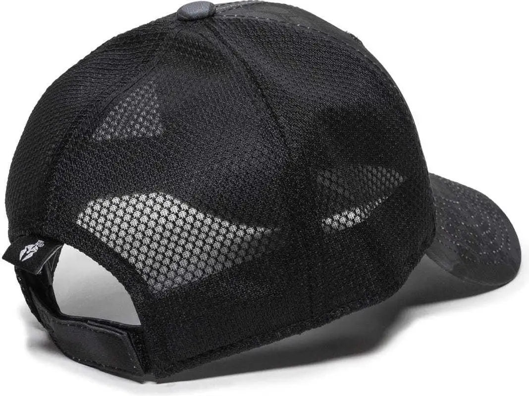 Oc Sports Pfc-150m Adjustable Mesh Back Cap - Kryptek Typhon Black - 6 7/8’’ - 7 1/2’’