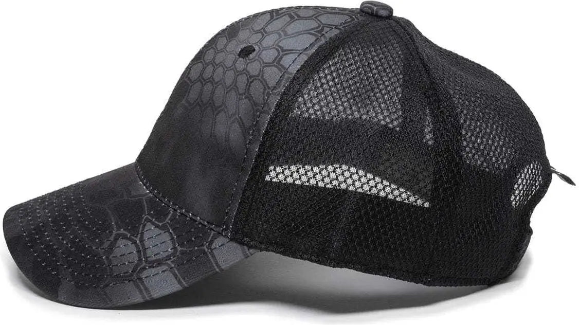Oc Sports Pfc-150m Adjustable Mesh Back Cap - Kryptek Typhon Black - 6 7/8’’ - 7 1/2’’