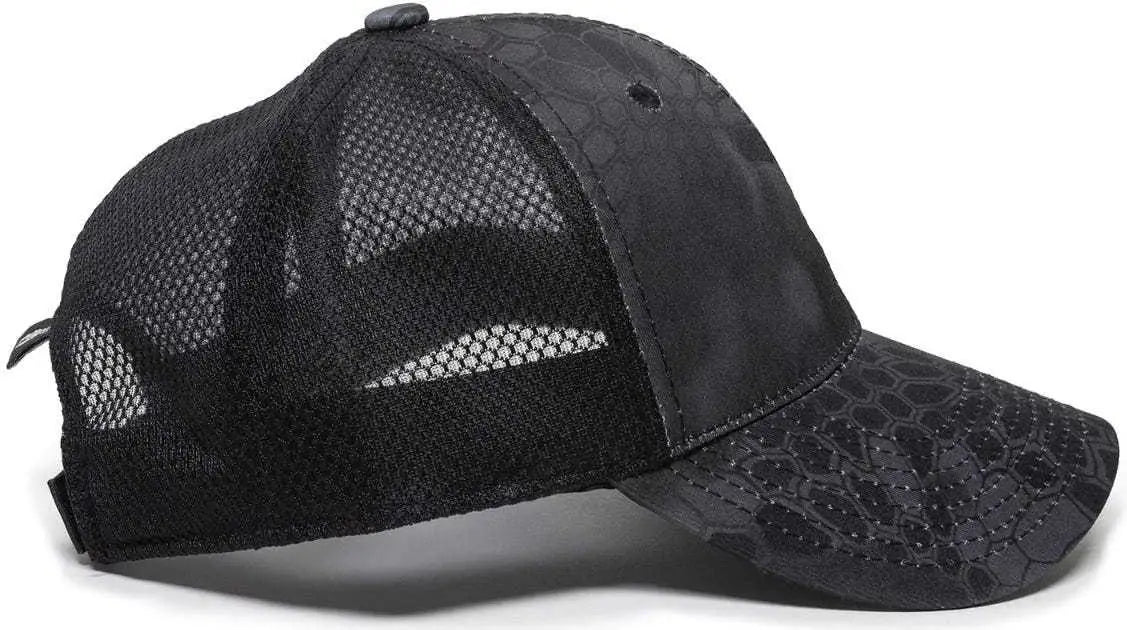 Oc Sports Pfc-150m Adjustable Mesh Back Cap - Kryptek Typhon Black - 6 7/8’’ - 7 1/2’’