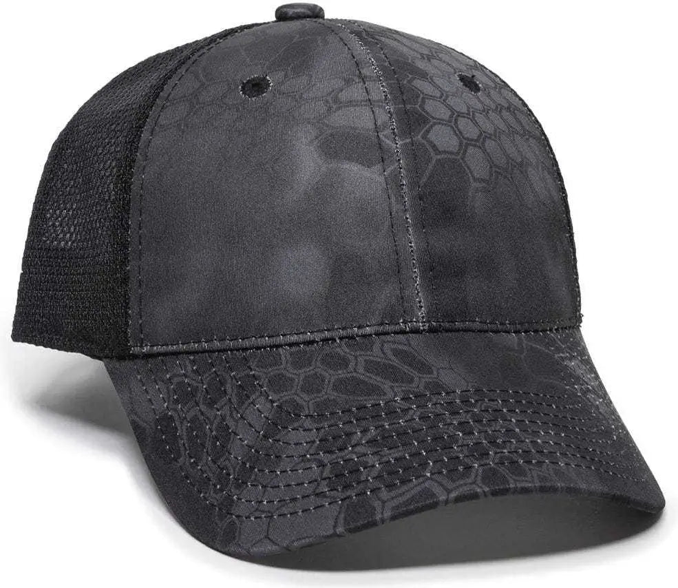 Oc Sports Pfc-150m Adjustable Mesh Back Cap - Kryptek Typhon Black - 6 7/8’’ - 7 1/2’’
