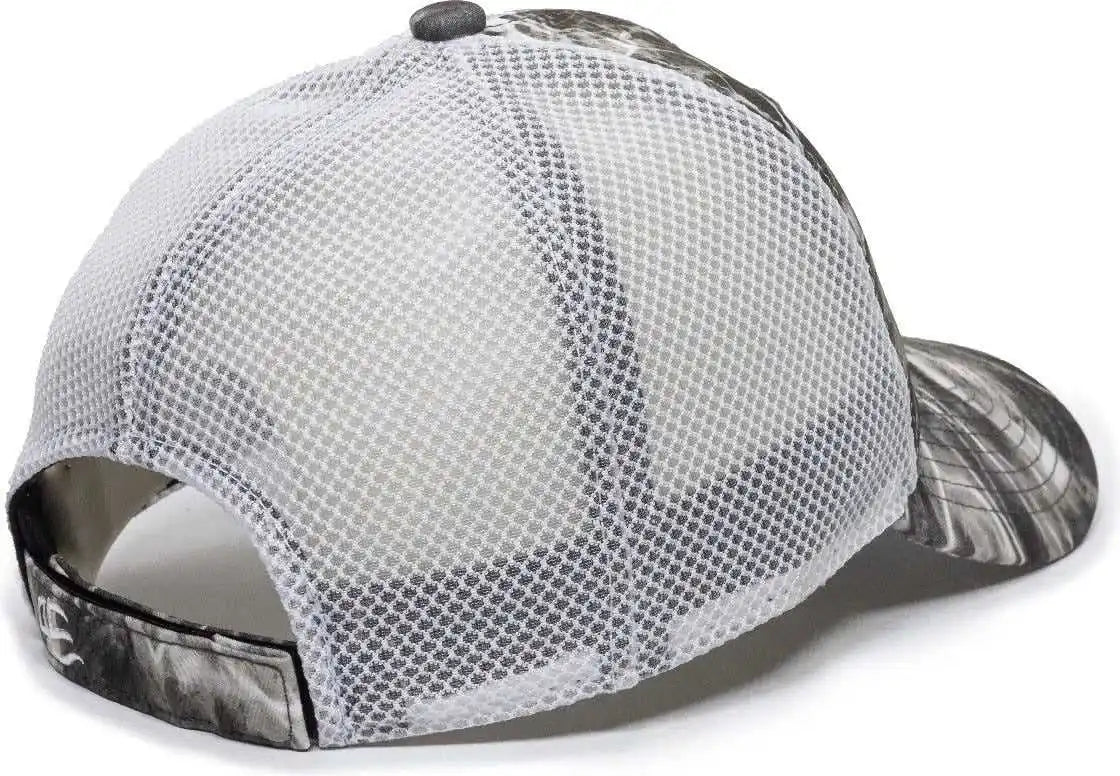 Oc Sports Pfc-150m Adjustable Mesh Back Cap - Mossy Oak Elements Agua Manta White - Osfm