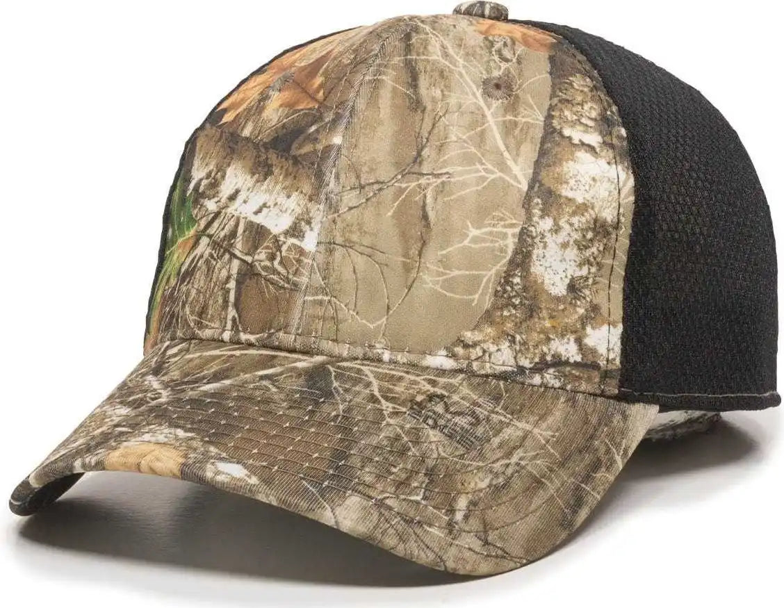 Oc Sports Pfc 150m Adjustable Mesh Back Cap Realtree Edge Black / 6 7/8’’ 7 1/2’’
