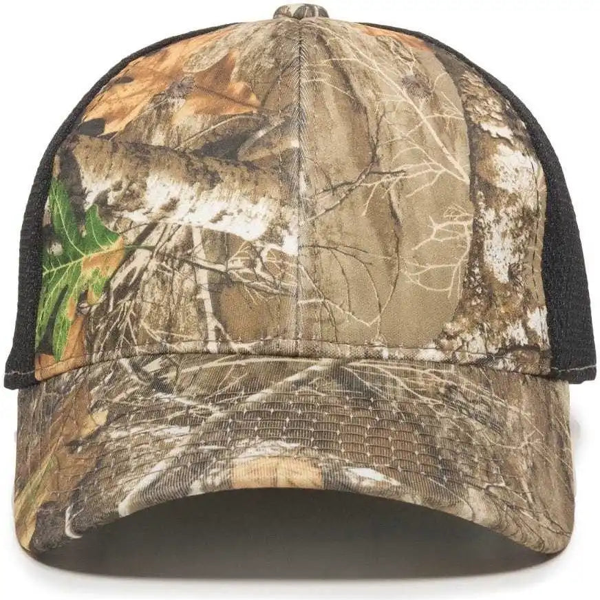 Oc Sports Pfc 150m Adjustable Mesh Back Cap Realtree Edge Black / 6 7/8’’ 7 1/2’’