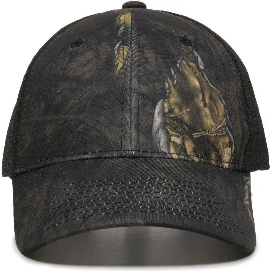 Oc Sports Pfc150m Performance Camo Mesh-back Cap - Mossy Oak Break-up Eclipse Black - 6 7/8’’ - 7 1/2’’