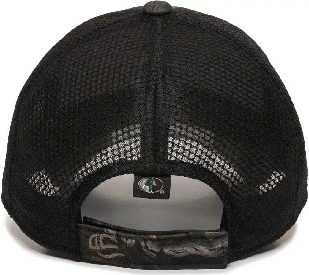 Oc Sports Pfc150m Performance Camo Mesh-back Cap - Mossy Oak Break-up Eclipse Black - 6 7/8’’ - 7 1/2’’