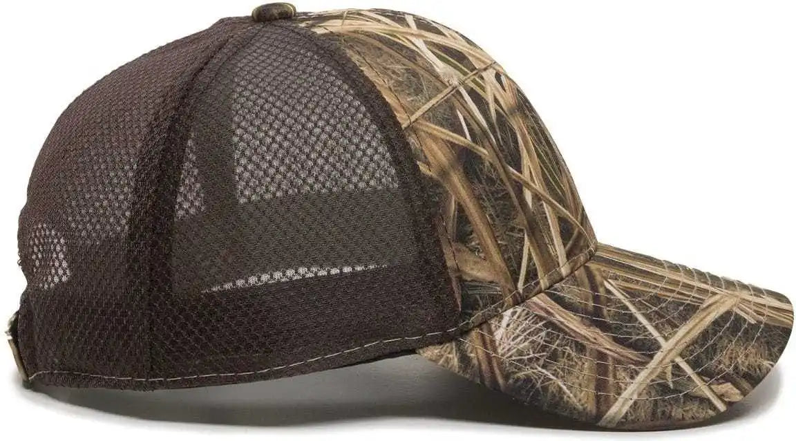 Oc Sports Pfc150m Performance Camo Mesh-back Cap - Mossy Oak Shadow Grass Blades Ducks Unlimited Edition Brown - 6