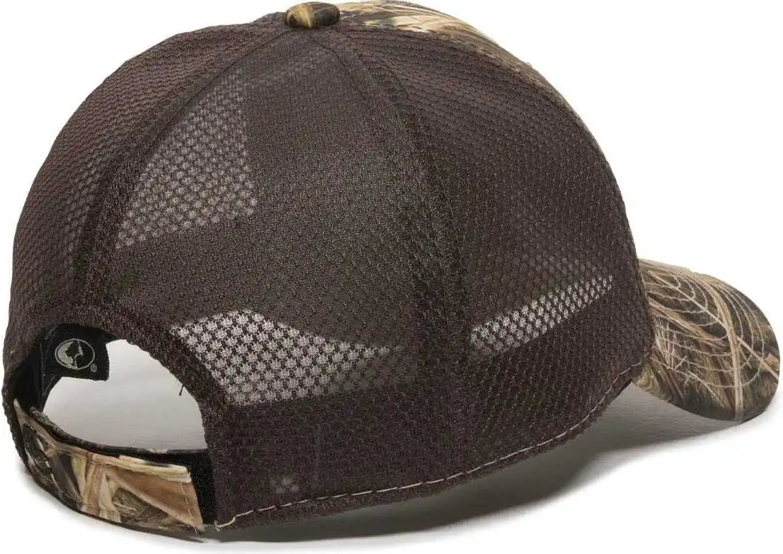 Oc Sports Pfc150m Performance Camo Mesh-back Cap - Mossy Oak Shadow Grass Blades Ducks Unlimited Edition Brown - 6