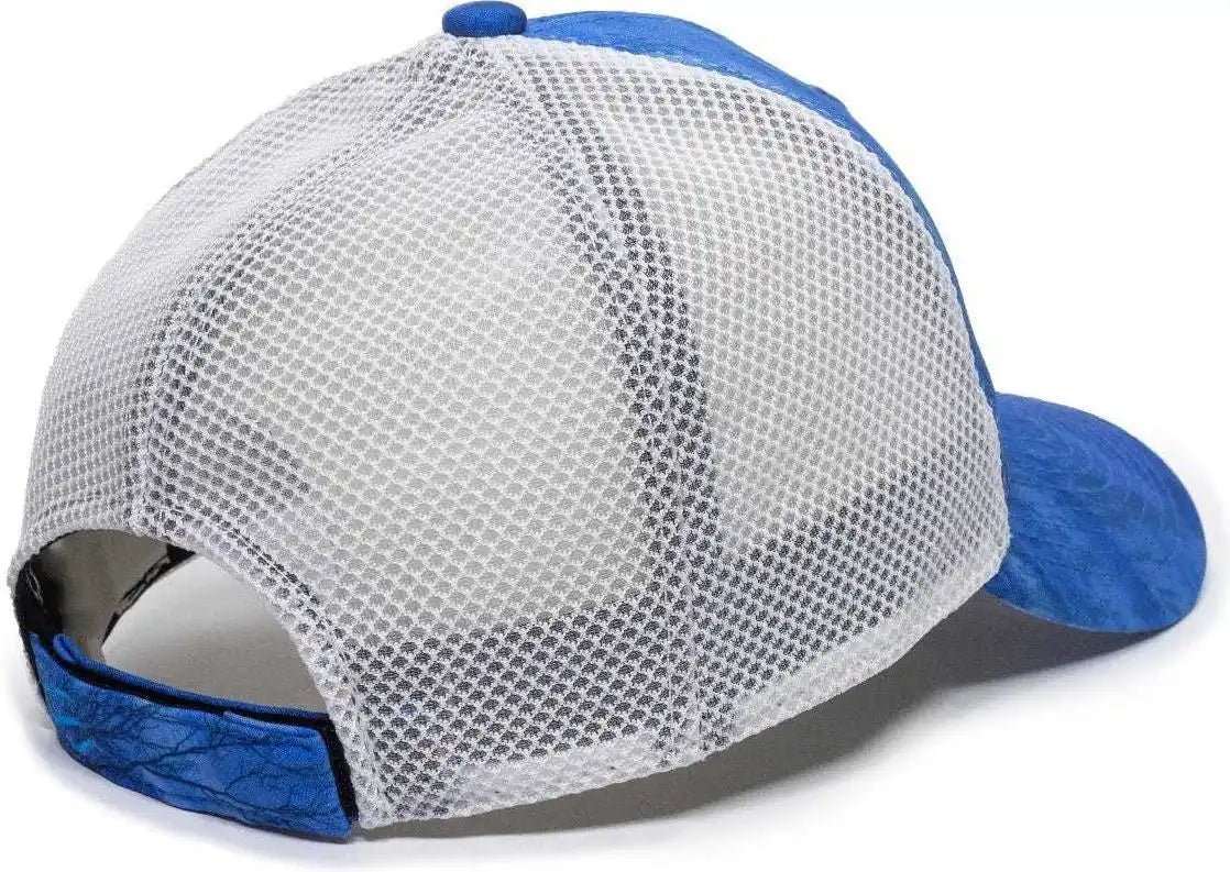 Oc Sports Pfc150m Performance Camo Mesh-back Cap - Realtree Fishing Light Blue White - 6 7/8’’ - 7 1/2’’