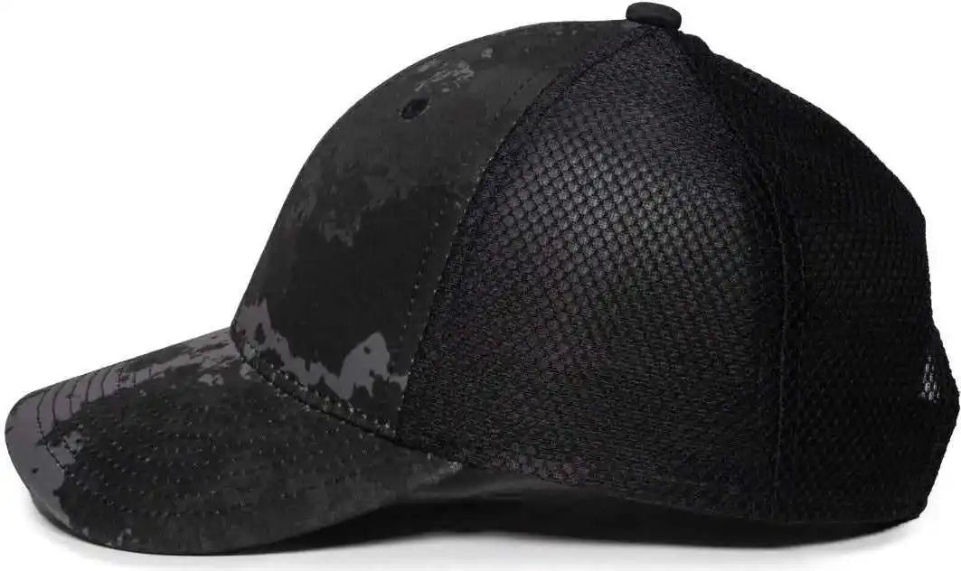 Oc Sports Pfc150m Performance Camo Mesh-back Cap - Veil Tac-black Black - 6 7/8’’ - 7 1/2’’