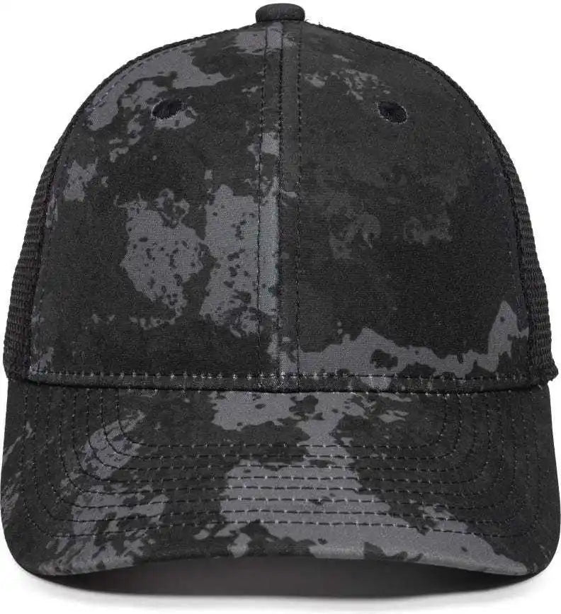 Oc Sports Pfc150m Performance Camo Mesh-back Cap - Veil Tac-black Black - 6 7/8’’ - 7 1/2’’