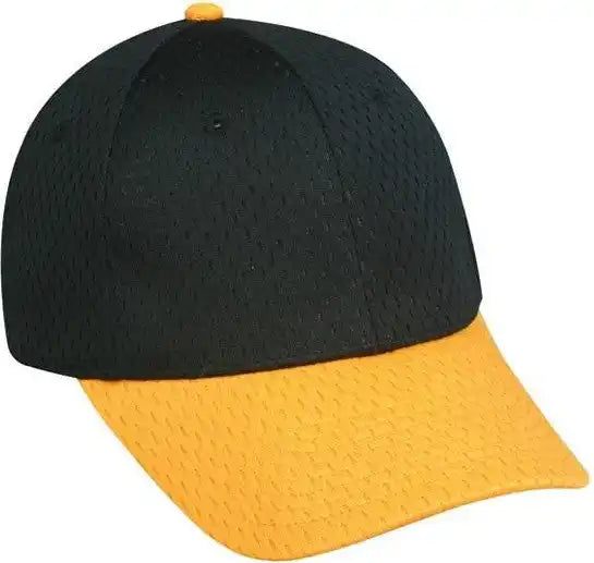 Oc Sports Pfx-120 Proflex Stretch Fit Mesh Baseball Cap - Black Gold - 7 1/4’’ - 5/8’’