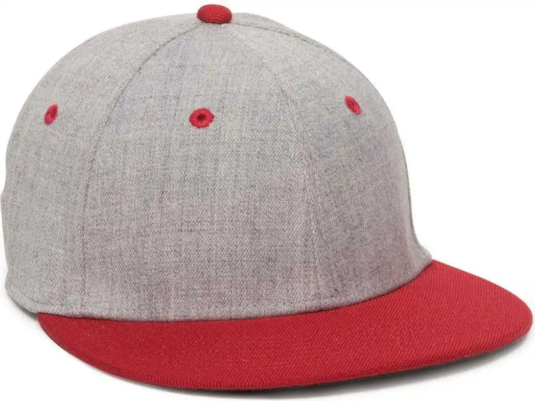Oc Sports Pfx-450 Proflex Premium Wool Blend Q3 Cap - Gray Heather Red - 6 3/4’’ - 7 1/8’’