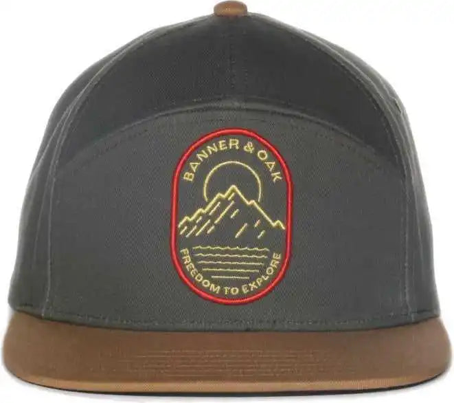 Oc Sports Pinnacle Banner and Oak Cotton Twill Cap -olive Khaki - Osfm