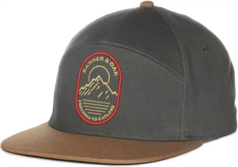 Oc Sports Pinnacle Banner and Oak Cotton Twill Cap -olive Khaki - Osfm